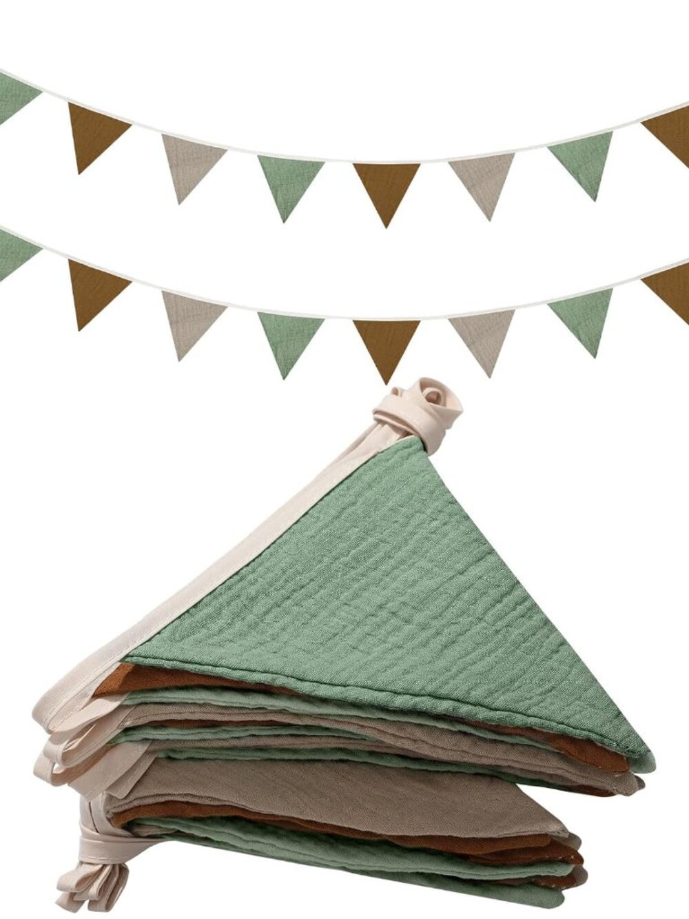 2 Pcs Pennant Banner Flags Nursery Garland Triangle, Retro Color